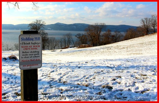 happy day westchester rockwood hall sledding sign 2